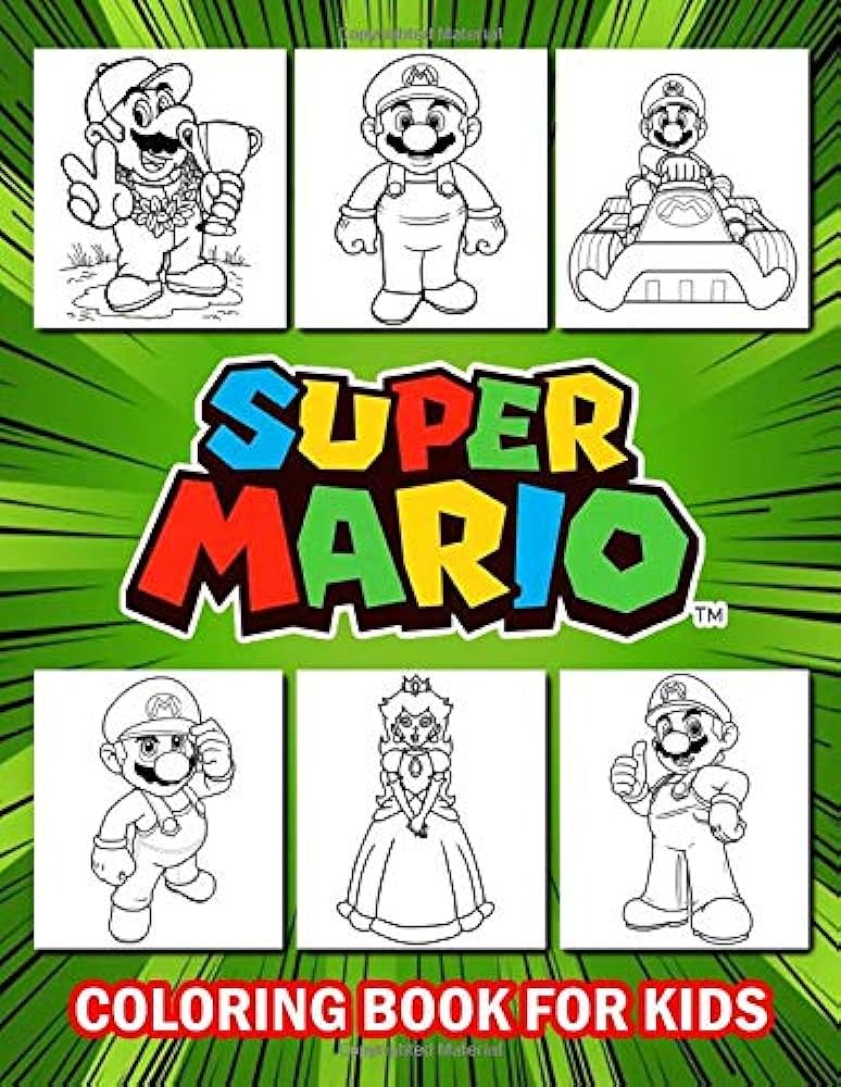 Super mario coloring book for kids super mario princes luigi donkey kong yoshi coloring pages super mario coloring book for teens super mario characters unofficial by