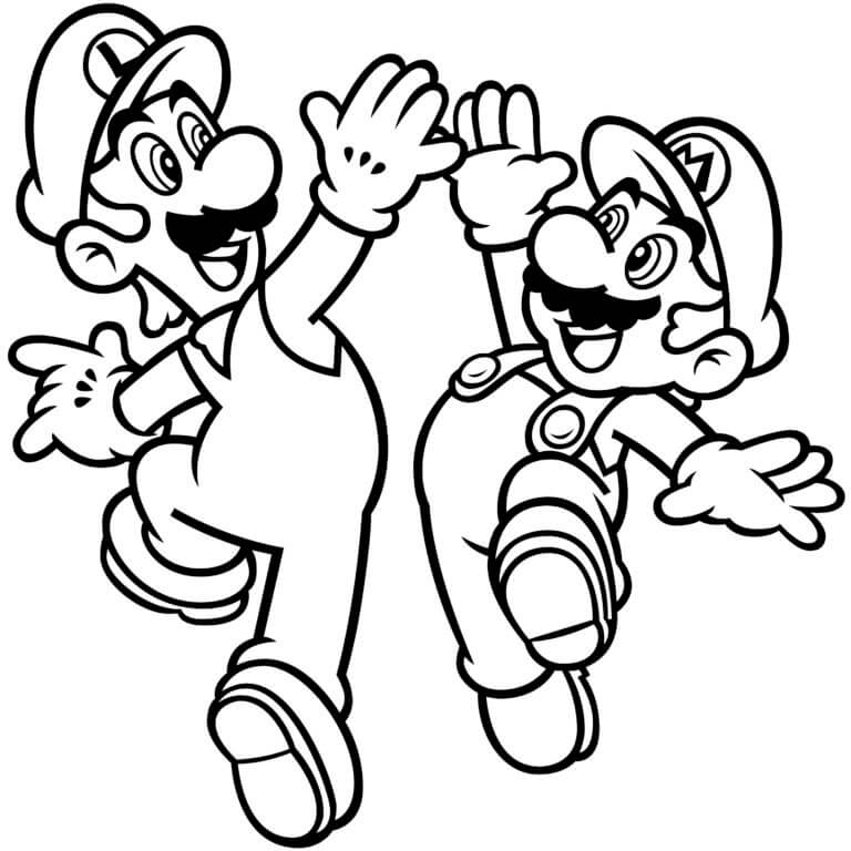 Mario and luigi free images coloring page