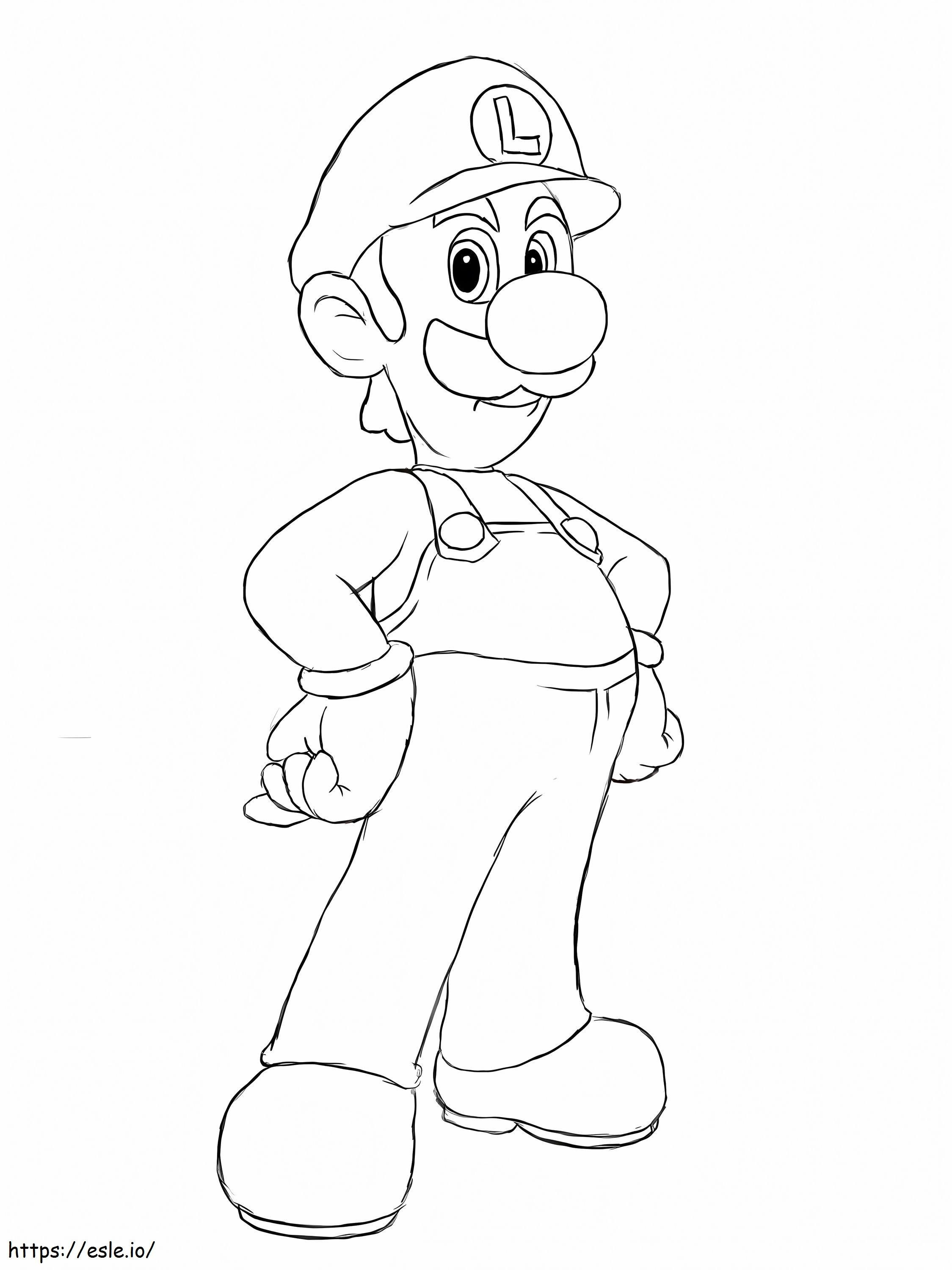 Luigi drawing coloring page