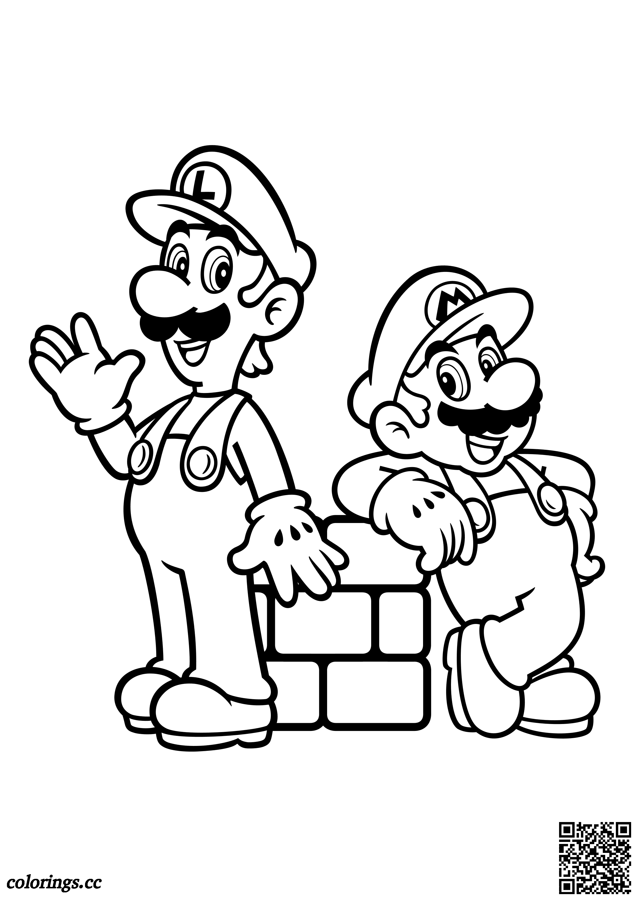 Luigi and mario coloring pages super mario coloring pages