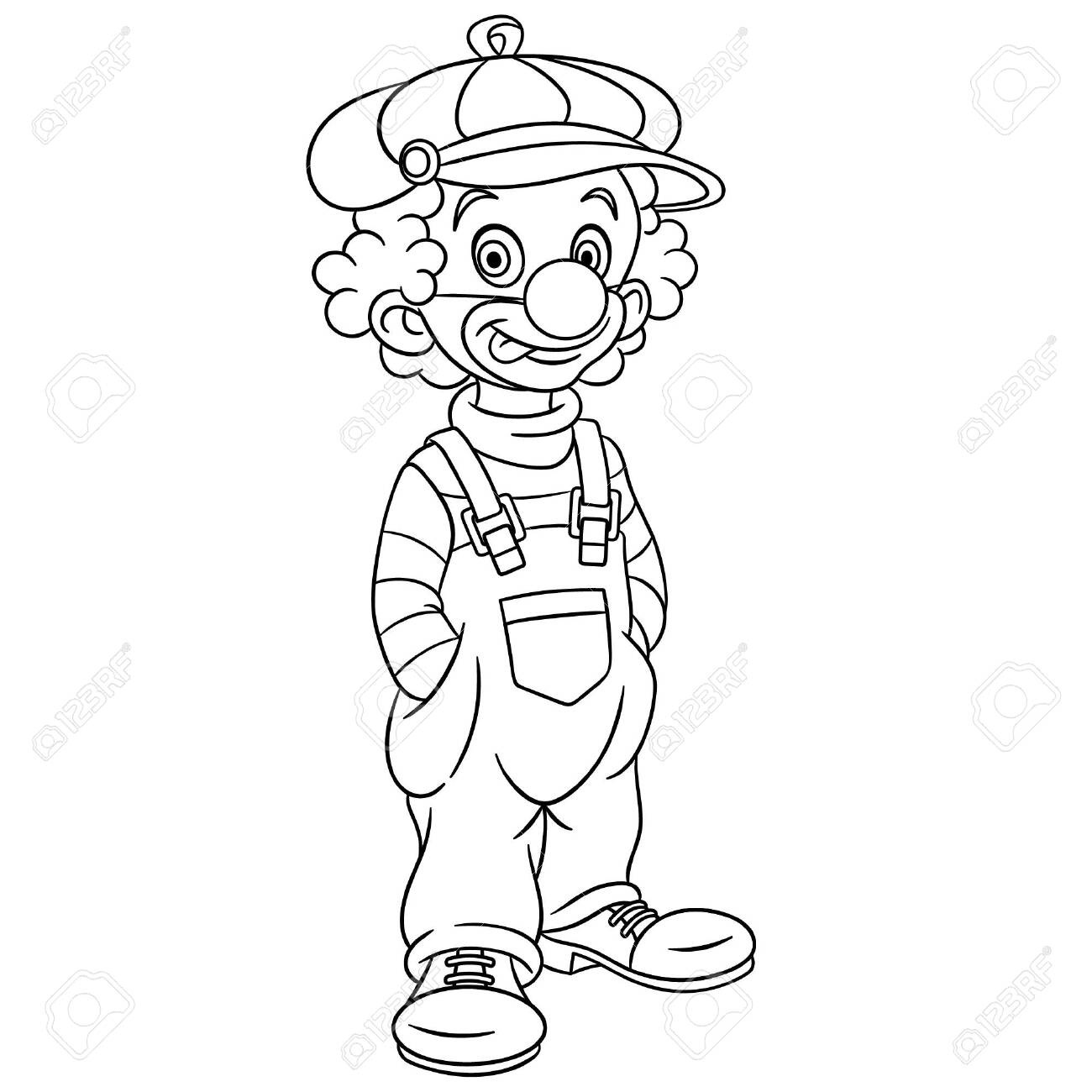 Colouring page cute cartoon clown childish design for kids coloring book royalty free svg cliparts vectors and stock illustration image