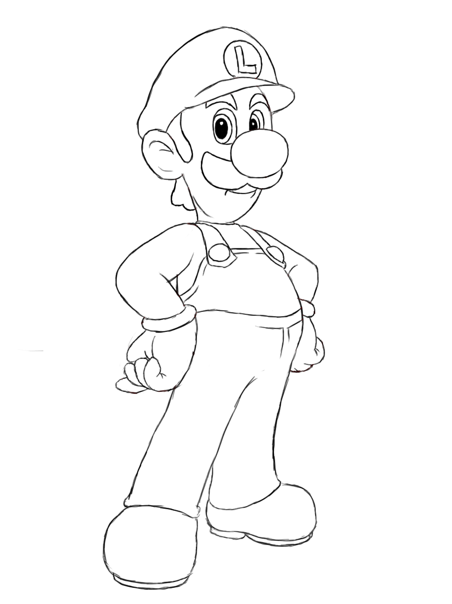 Free printable luigi coloring pages for kids