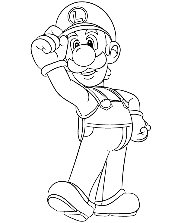 Print luigi coloring page