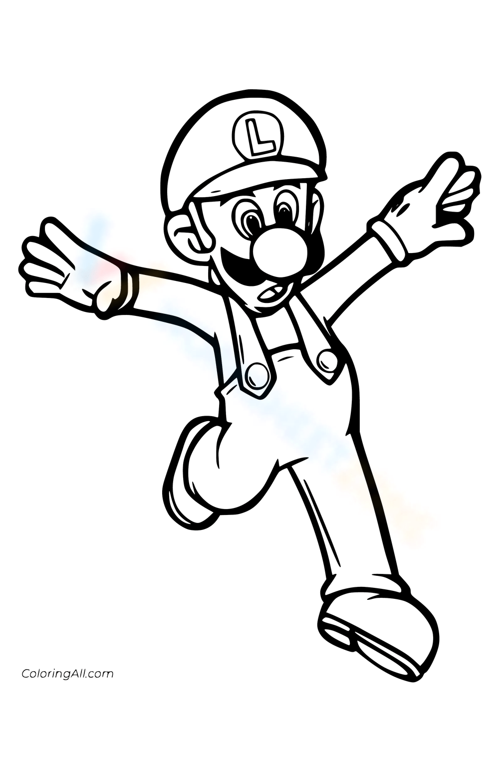 Free collection of luigi coloring pages for kids