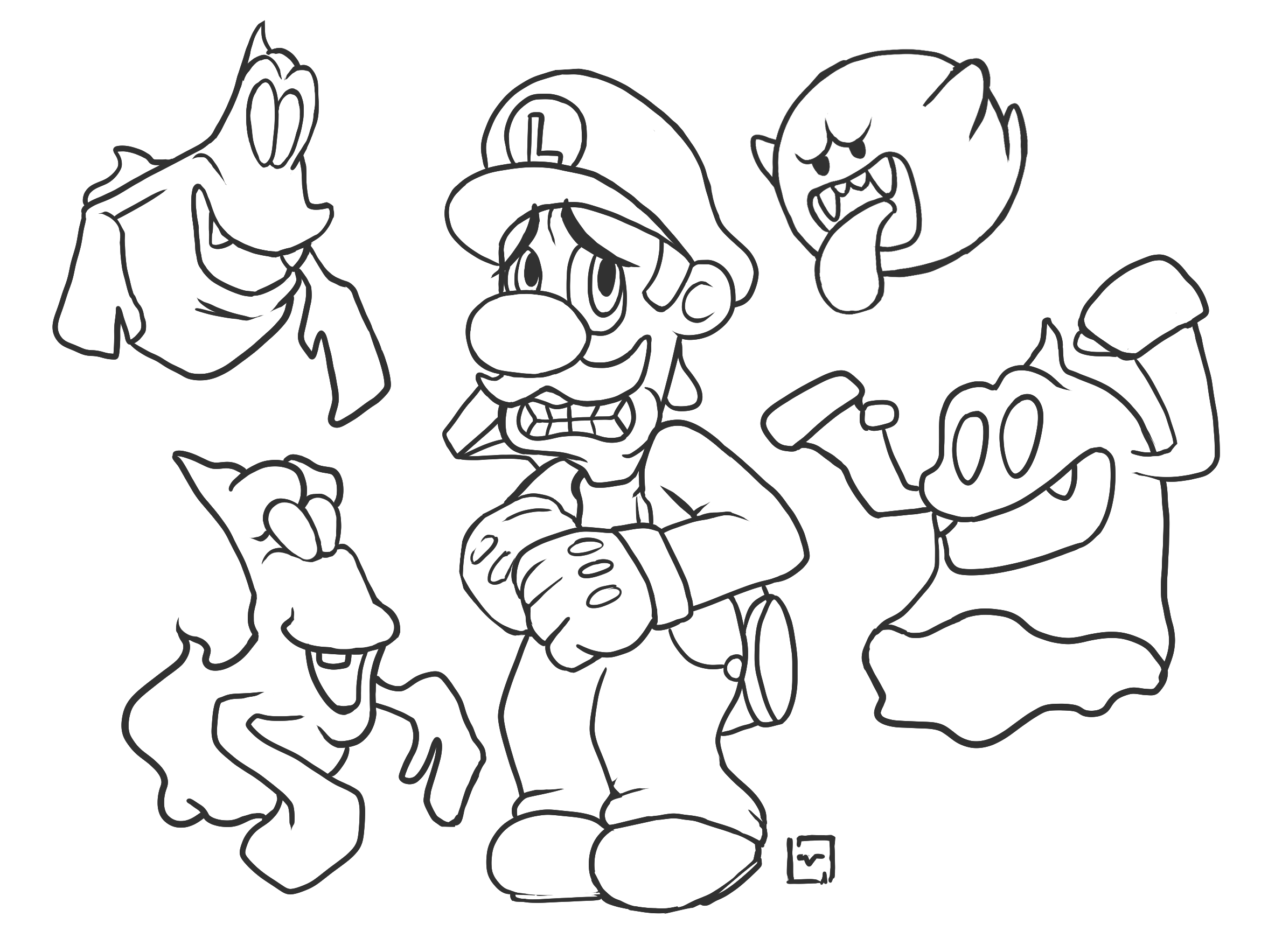 Oc made a luigi colouring sheet spooky season is among us rluigismansion