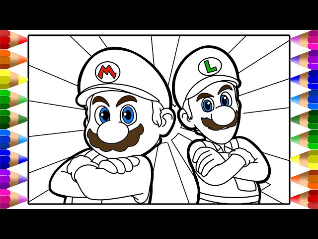 Ario and luigi coloring pages the super ario bros ovie