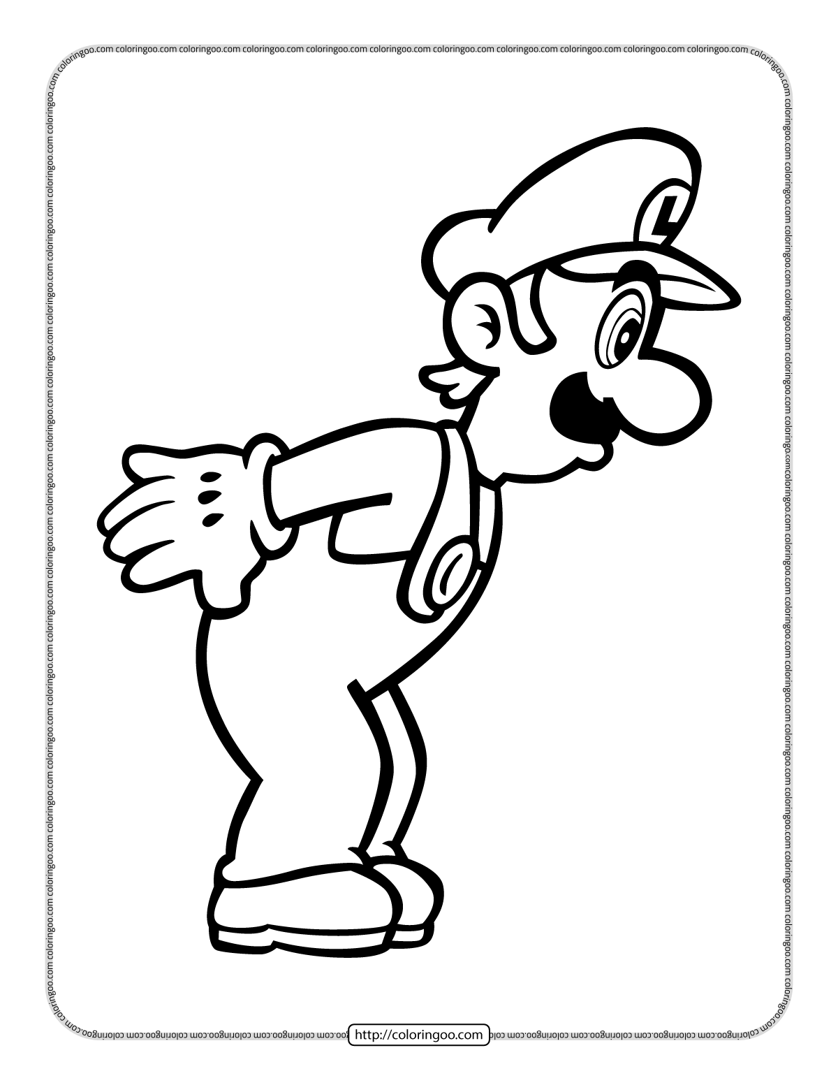 Luigi coloring pages