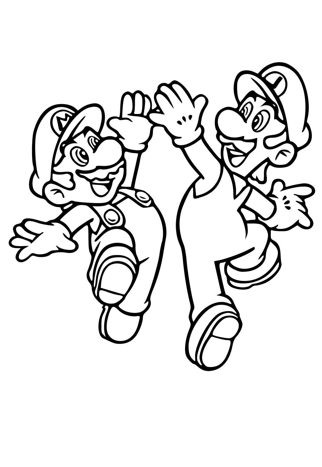 Free printable luigi friends coloring page for adults and kids