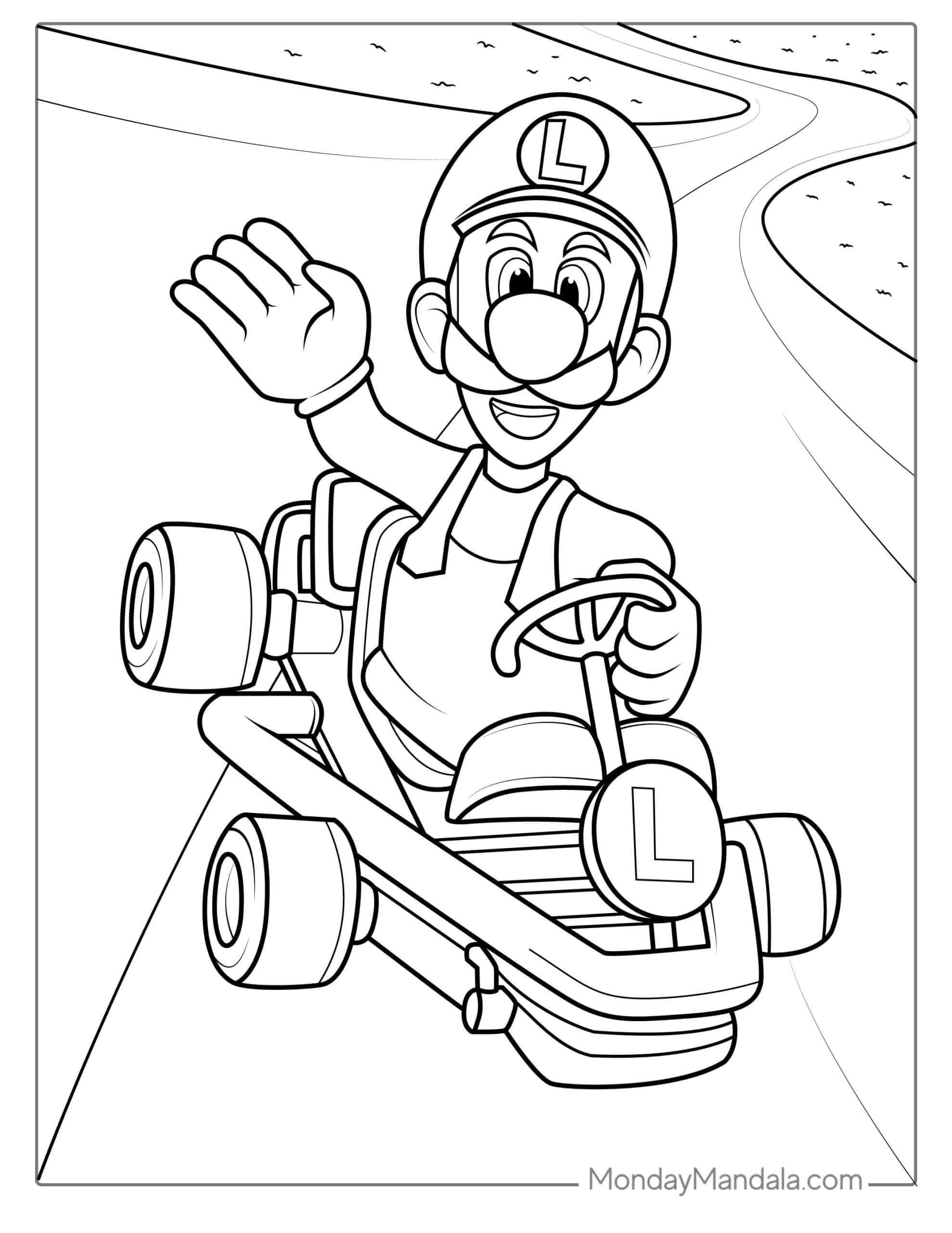 Cute luigi coloring pages free pdf printables coloring pages luigi color