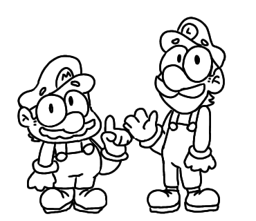 Â dibujo simple de mario y luigi omg