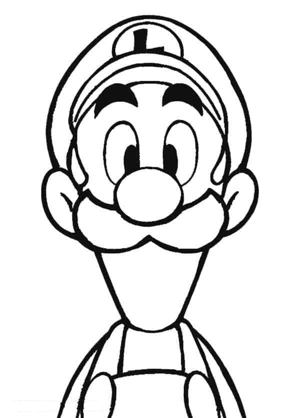 Luigi face coloring page