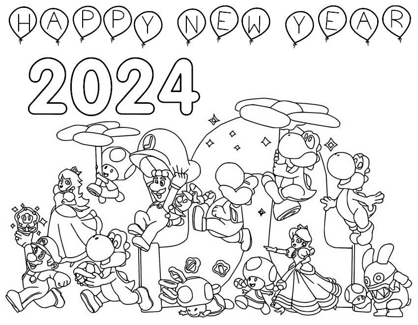 Coloring pages super mario bros wonder