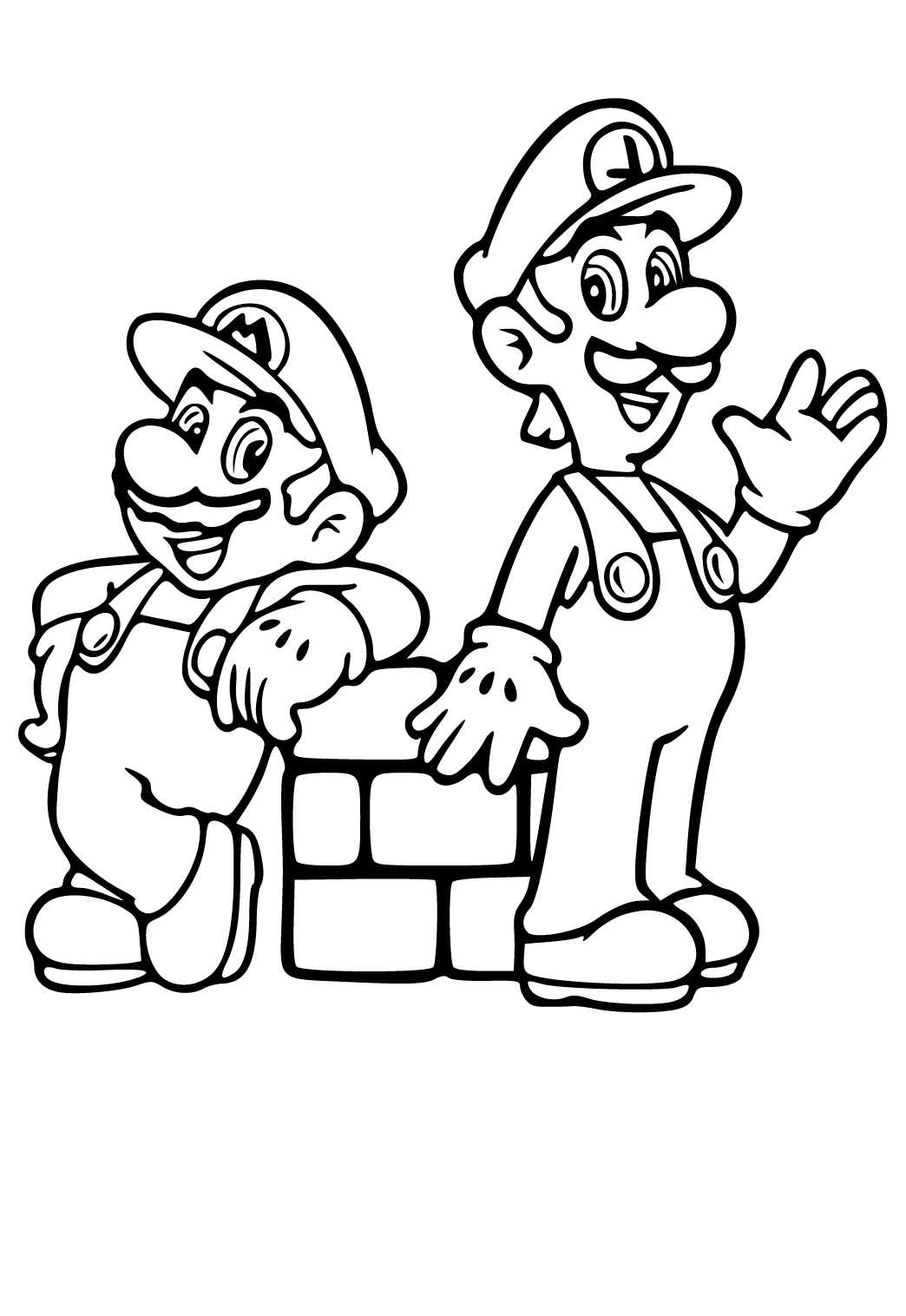 Free printable super mario luigi coloring page sheet and picture for adults and kids girls and boys