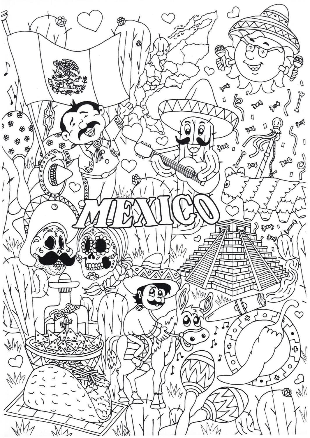 Mexico coloring pages printable for free download