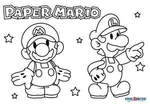 Free printable paper mario coloring pages for kids