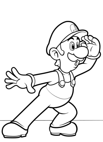 Mario bros luigi coloring page free printable coloring pages