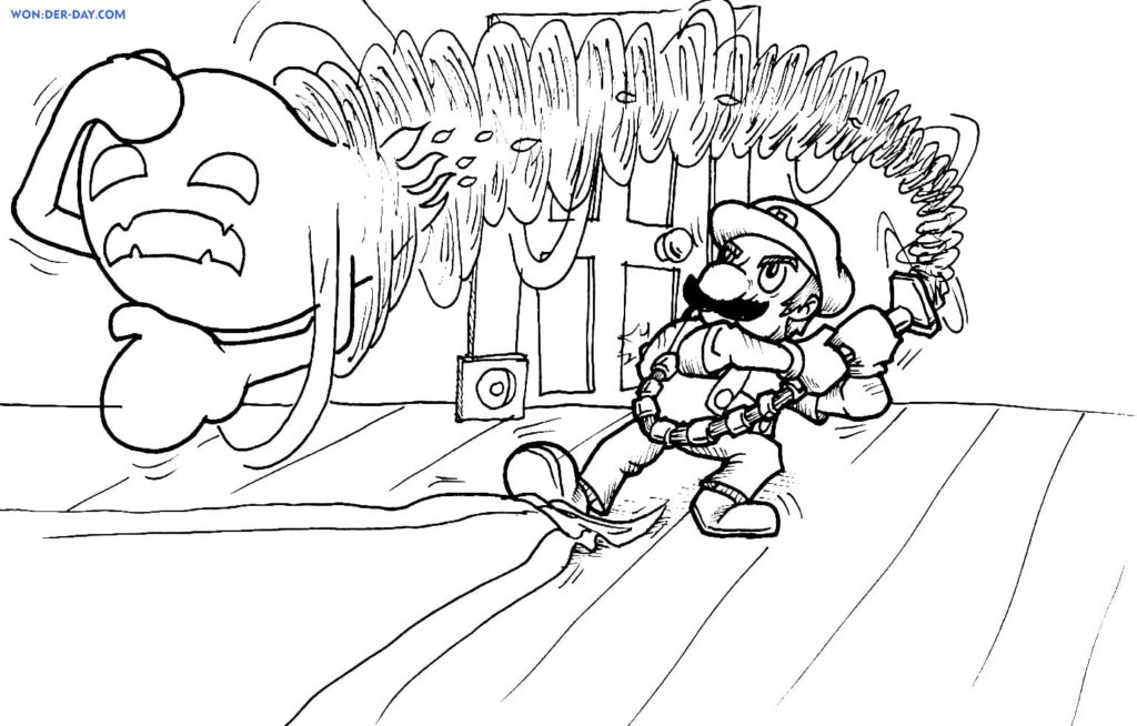 Luigi manison coloring pages