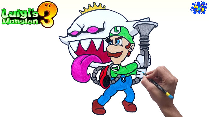 How to draw luigis mansion