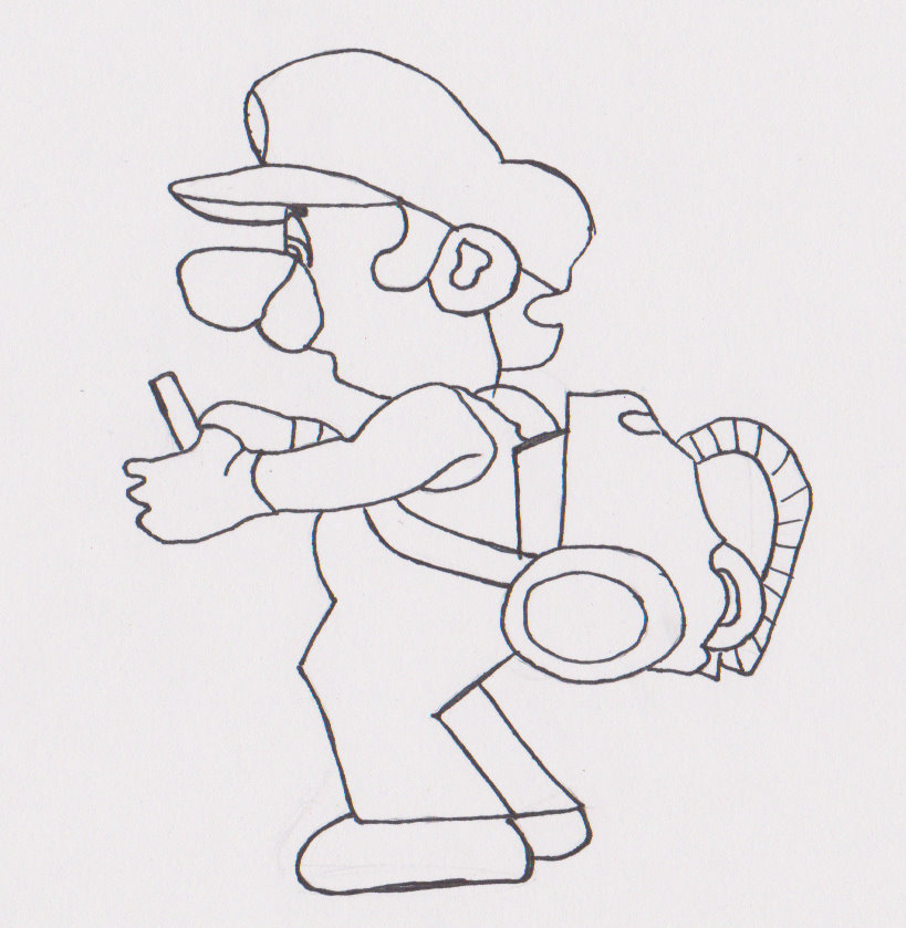 Luigis mansion ohh gameboy color line art by musicloverssdd on