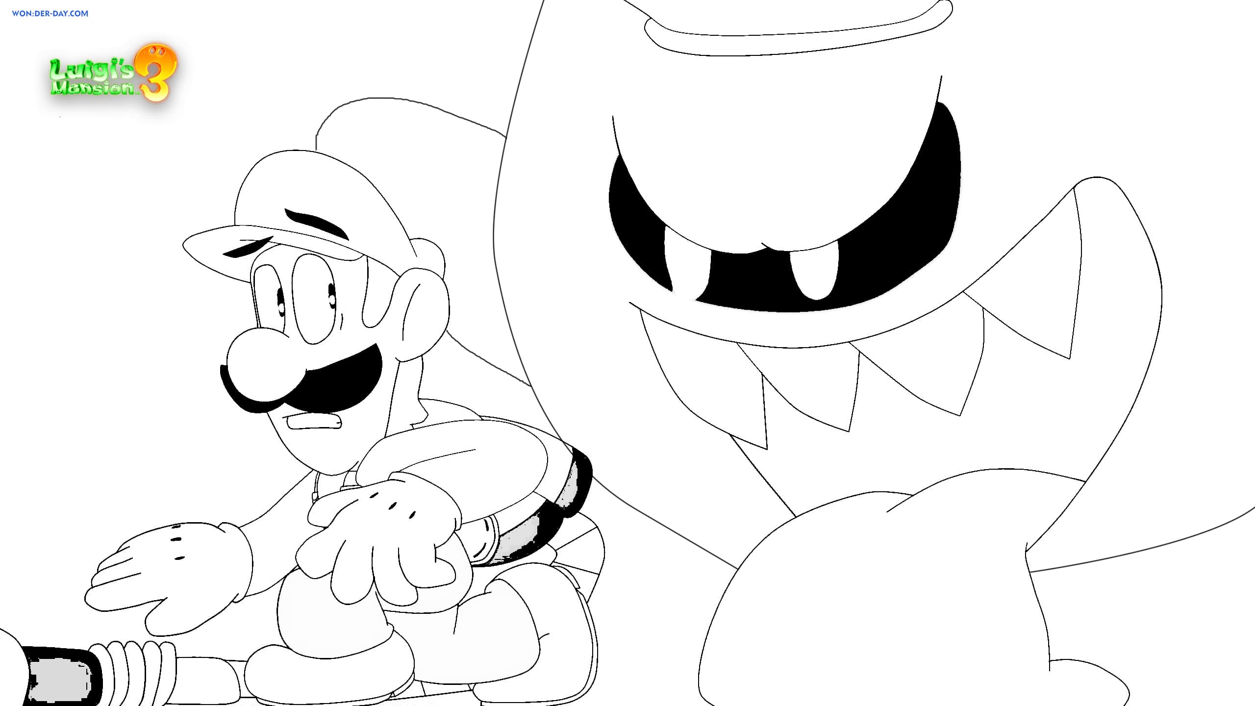 Luigi manison coloring pages