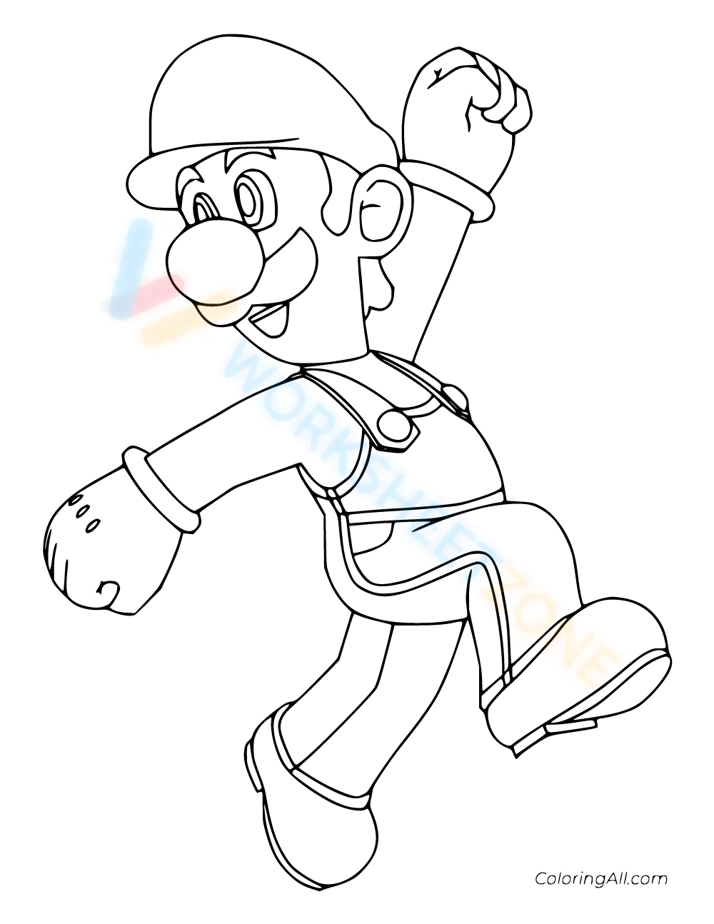 Free collection of luigi coloring pages for kids