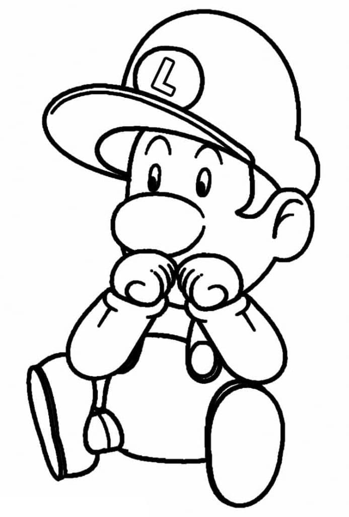 Cute luigi coloring page