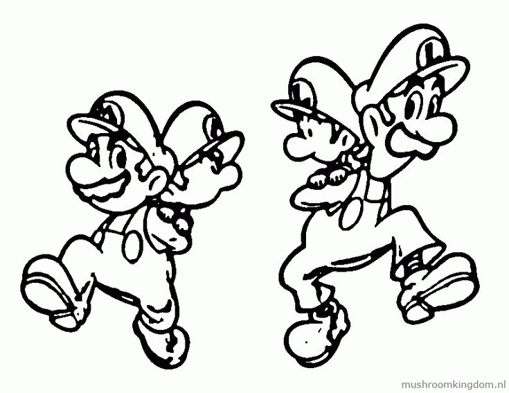 Luigi and mario coloring pages