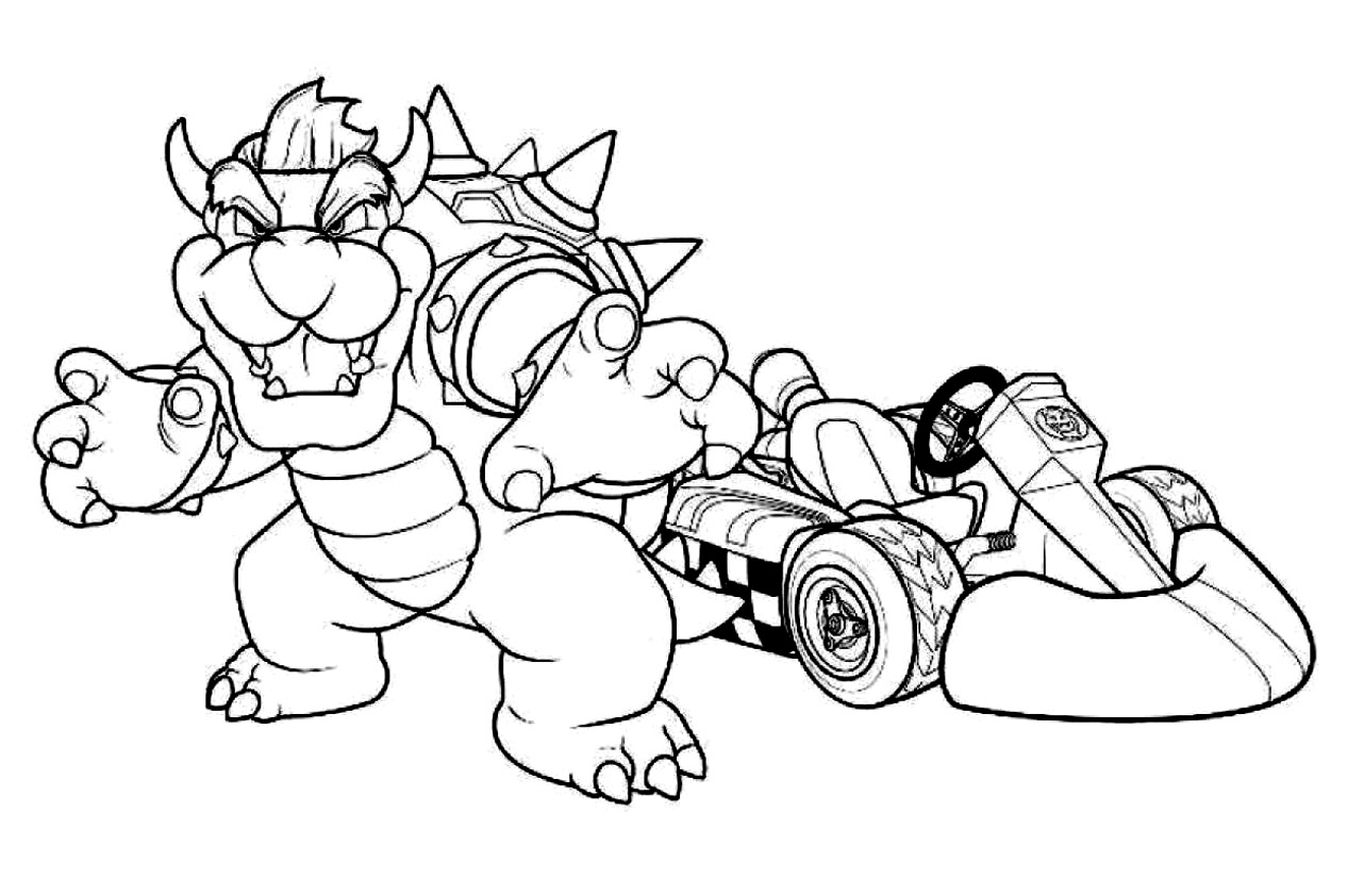 Free mario kart coloring pages to print