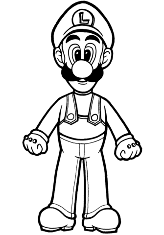 Luigi coloring page free printable coloring pages