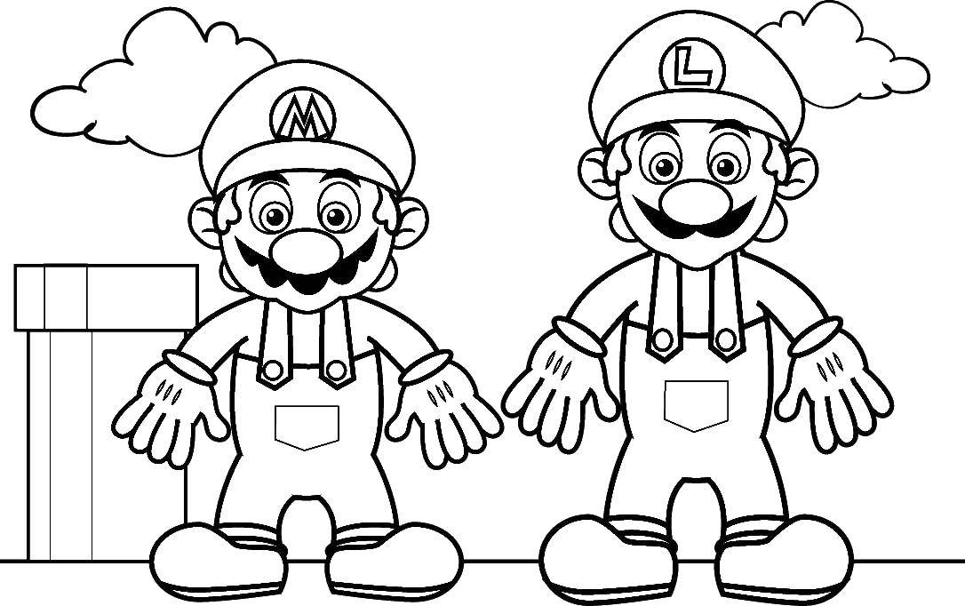 Online coloring pages game coloring mario and luigi the character from the game