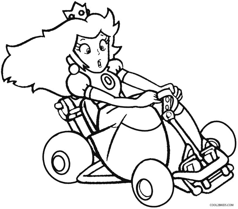 Mario kart coloring pages