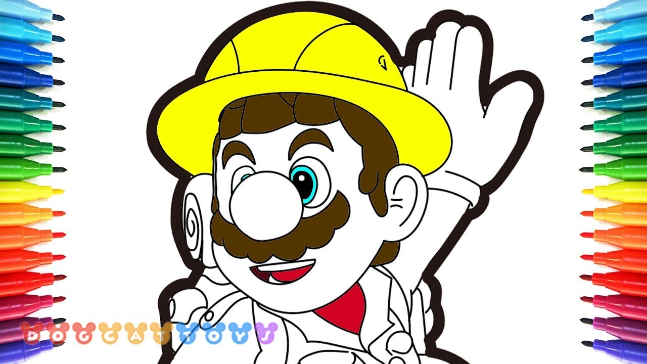 How to draw super mario odyssey drawing coloring pages for kids