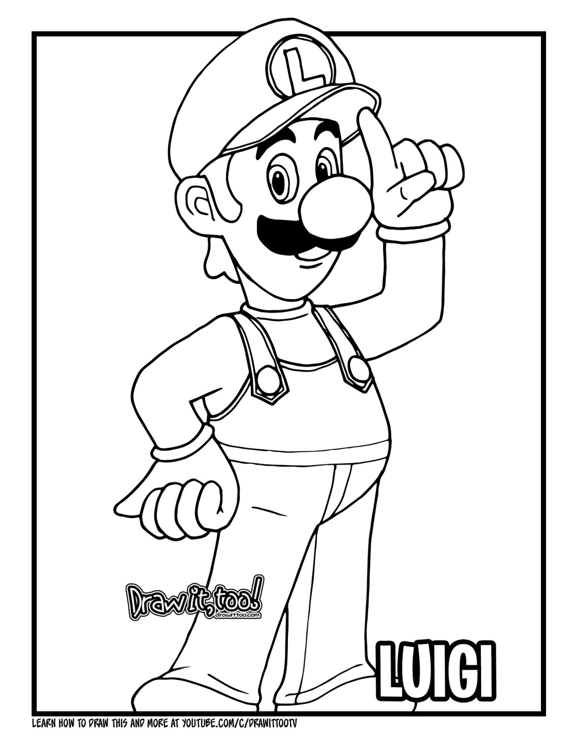 How to draw luigi super mario bros drawing tutorial