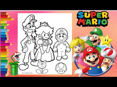 Coloring super mario coloring page