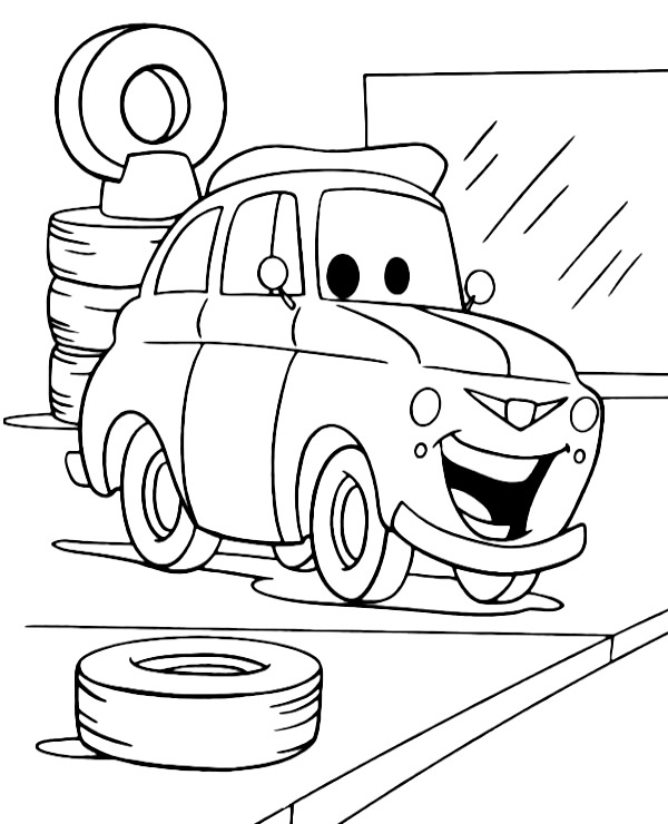 Printable luigi coloring page cars