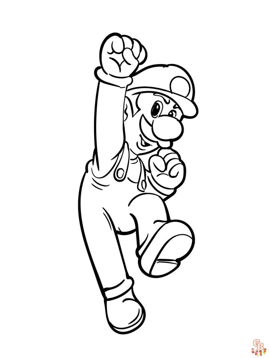 Free mario coloring pages printable for kids and adults