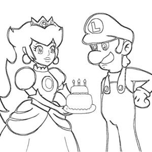 Princess peach coloring pages printable for free download