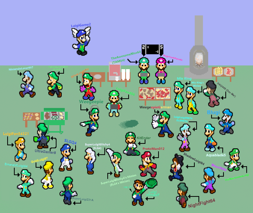 Finished ver luigi recolor hangout bbq by angkorinkigi on