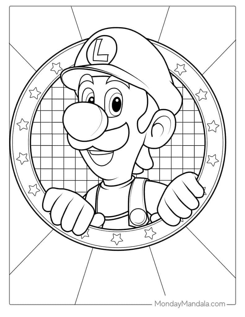 Cute luigi coloring pages free pdf printables