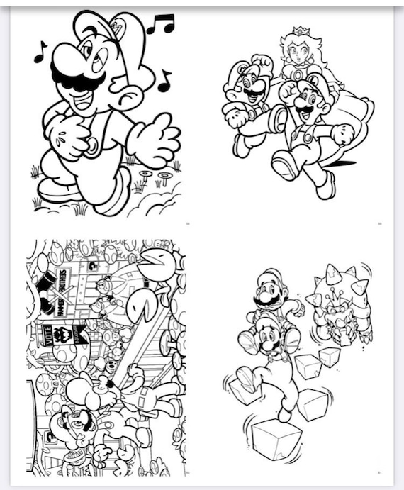 Super mario coloring book for kids toddlers and teens