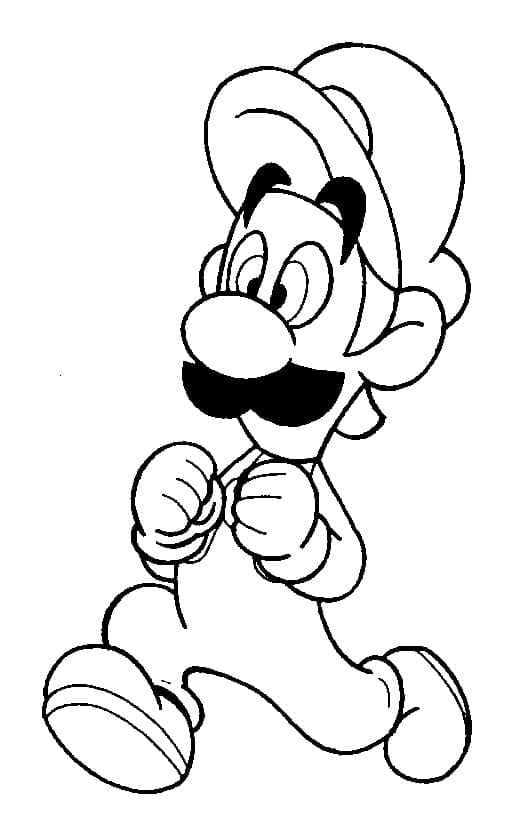 Running luigi coloring page