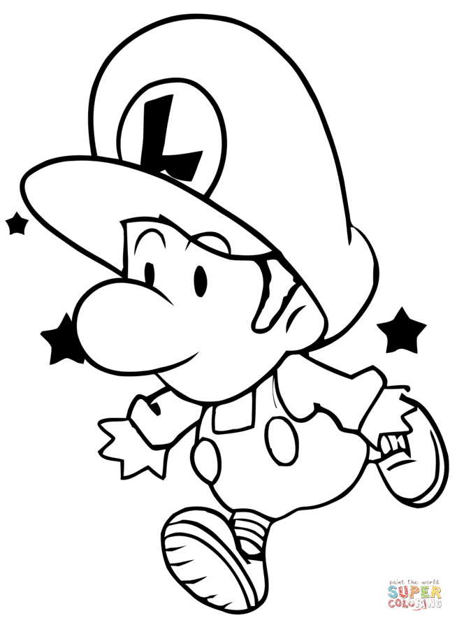 Baby luigi coloring page free printable coloring pages