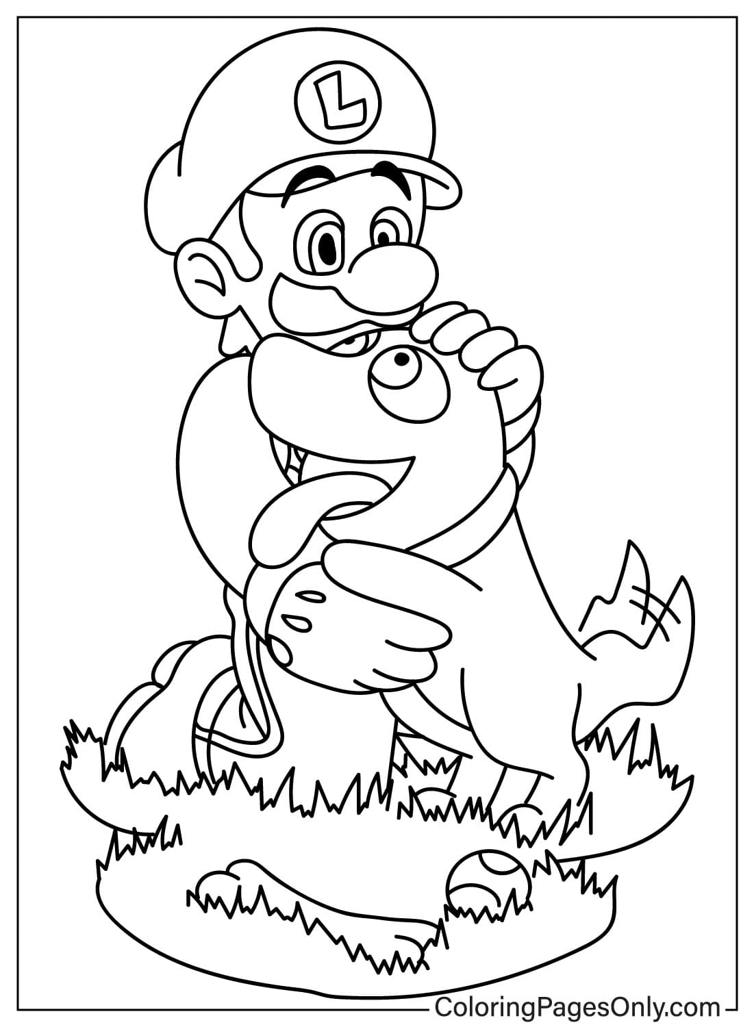 Luigi free coloring page