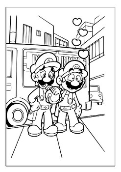 Express with color mario luigi printable coloring pages collection for kids