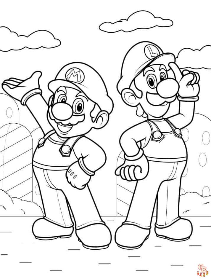 Free mario coloring pages printable for kids and adults