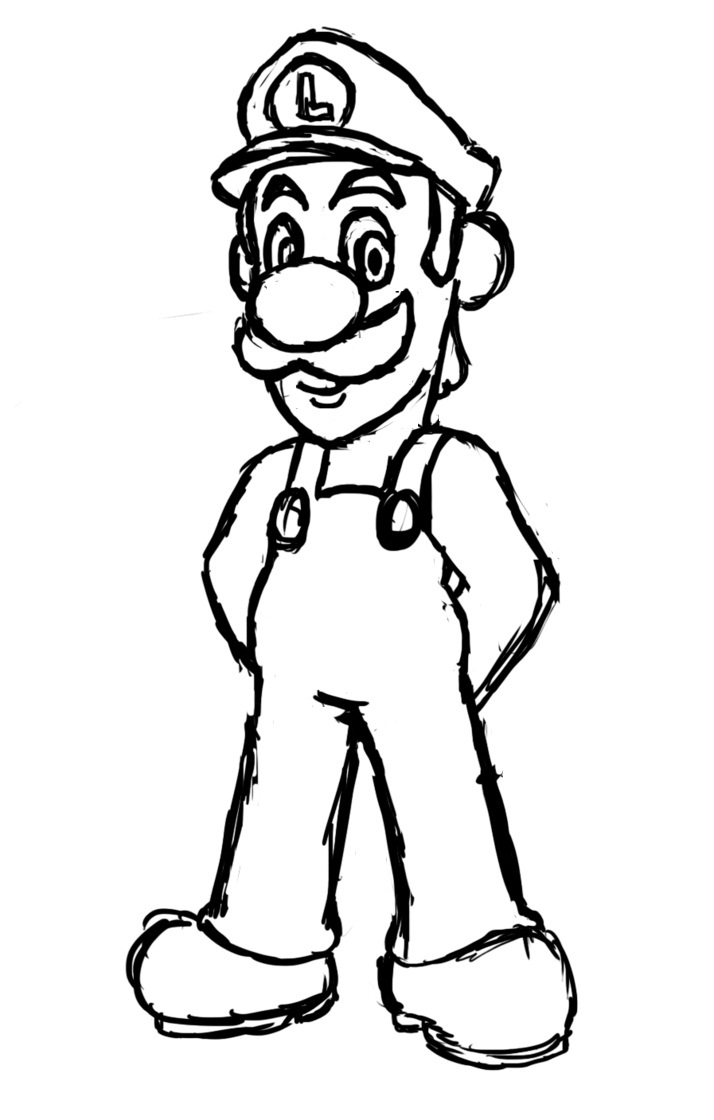 Free printable luigi coloring pages for kids