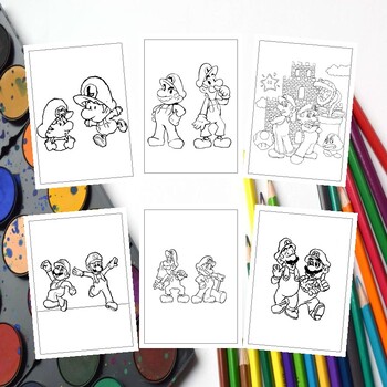 Express with color mario luigi printable coloring pages collection for kids