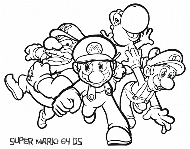 Super mario brothers mario luigi free printable coloring pages sheets