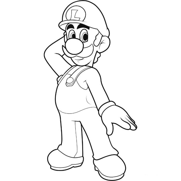 Printable luigi coloring pages