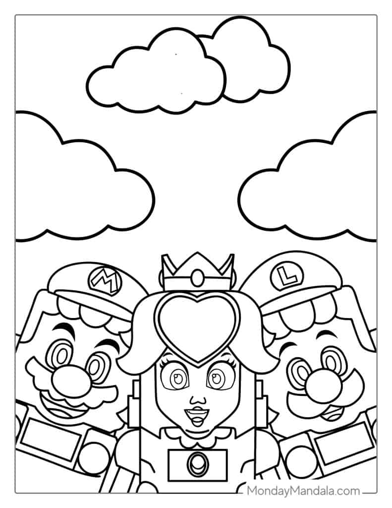 Mario coloring pages free pdf printables